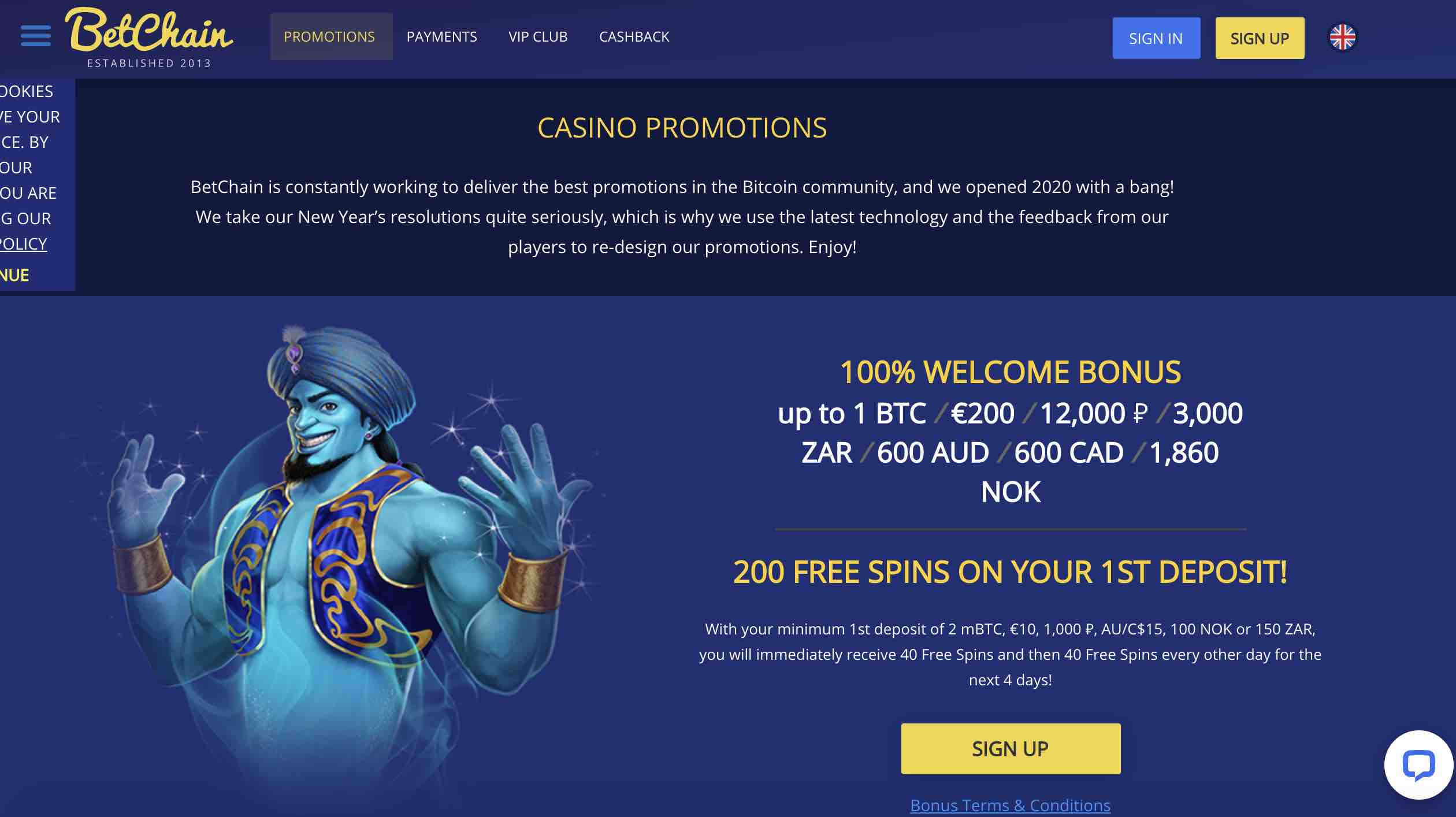 Promotions at BetChain Casino