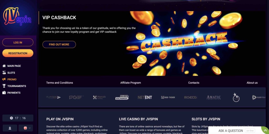 JV Spin Casino Review - €1,500 and 150 Spins for New Players