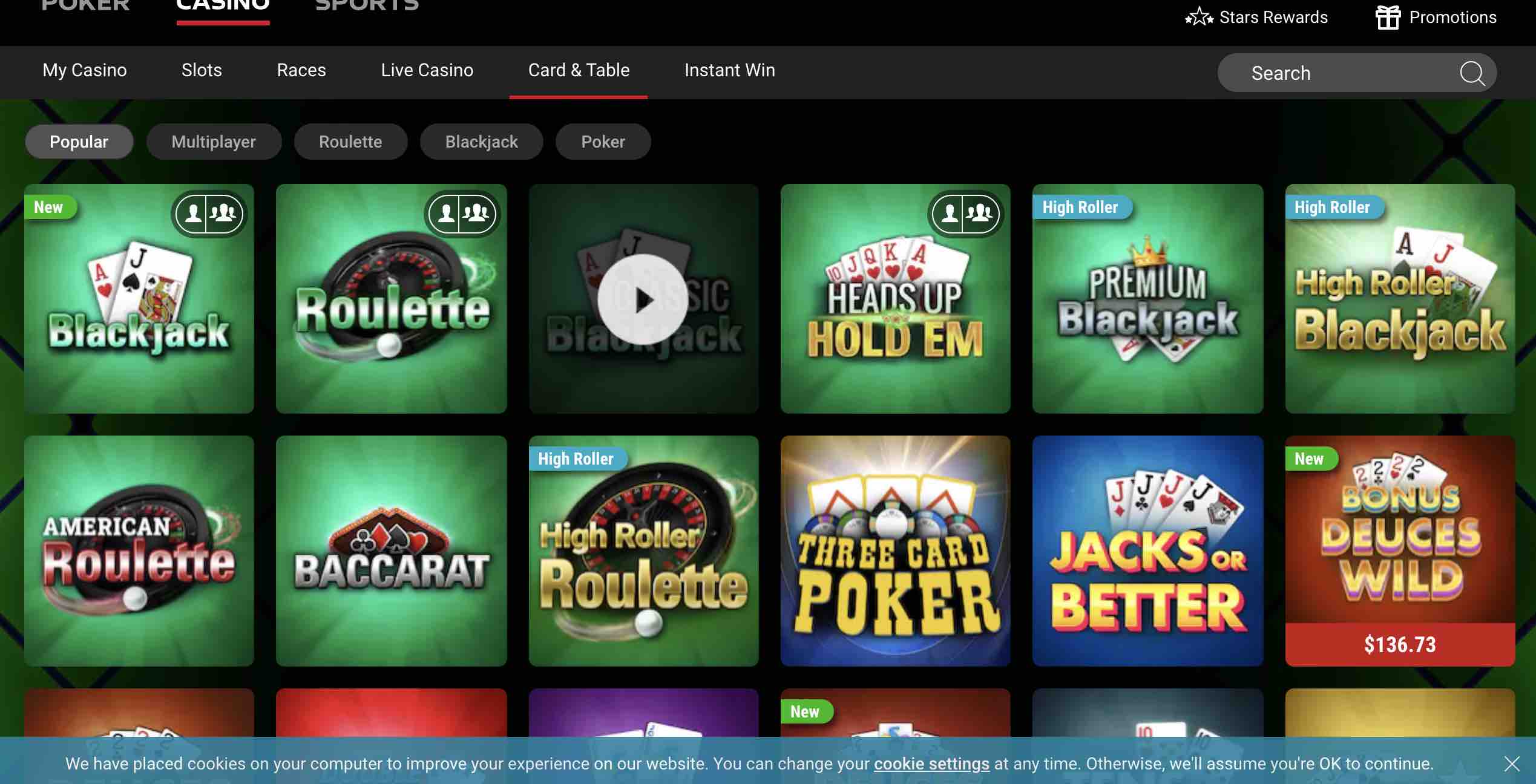 poker stars online casino sign up bonus